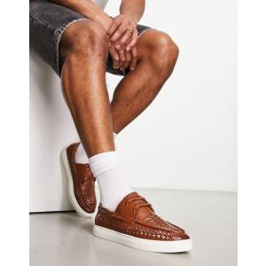 エイソス メンズ デッキシューズ シューズ ASOS DESIGN woven boat shoes...