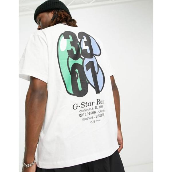 ジースター メンズ Tシャツ トップス G-Star 3301 oversized back pri...