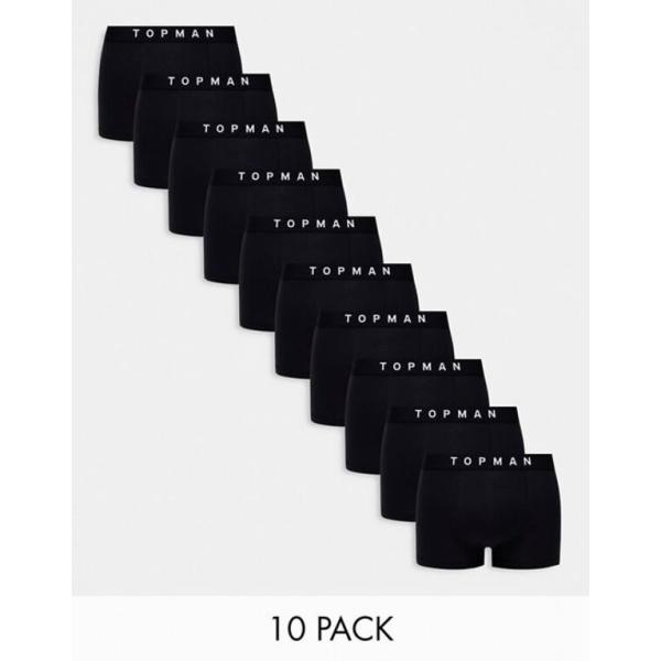 トップマン メンズ トランクス アンダーウェア Topman 10 pack trunks in b...