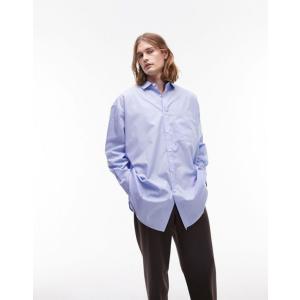 トップマン メンズ シャツ トップス Topman long sleeve extreme oversized shirt in light blue
