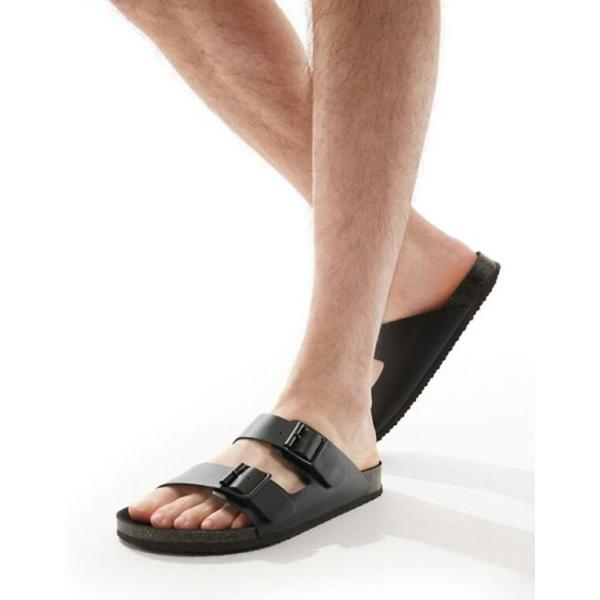 エイソス メンズ サンダル シューズ ASOS DESIGN two strap sandals i...