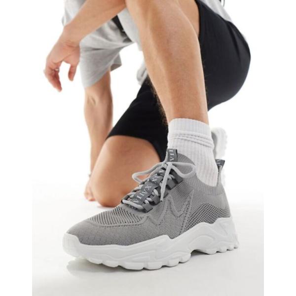 エイソス メンズ スニーカー シューズ ASOS DESIGN sneakers in gray k...