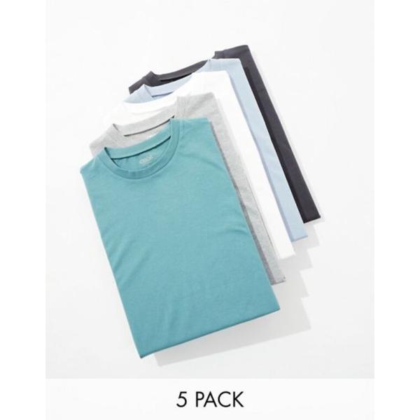 エイソス メンズ Tシャツ トップス ASOS DESIGN 5 pack oversized t-...