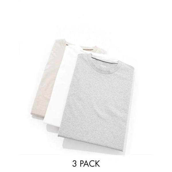 エイソス メンズ Tシャツ トップス ASOS DESIGN 3 pack oversized t-...