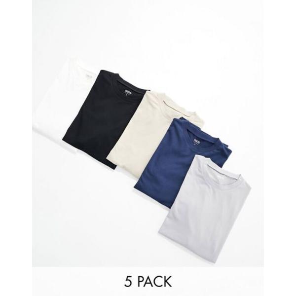 エイソス メンズ Tシャツ トップス ASOS DESIGN 5 pack long sleeve ...