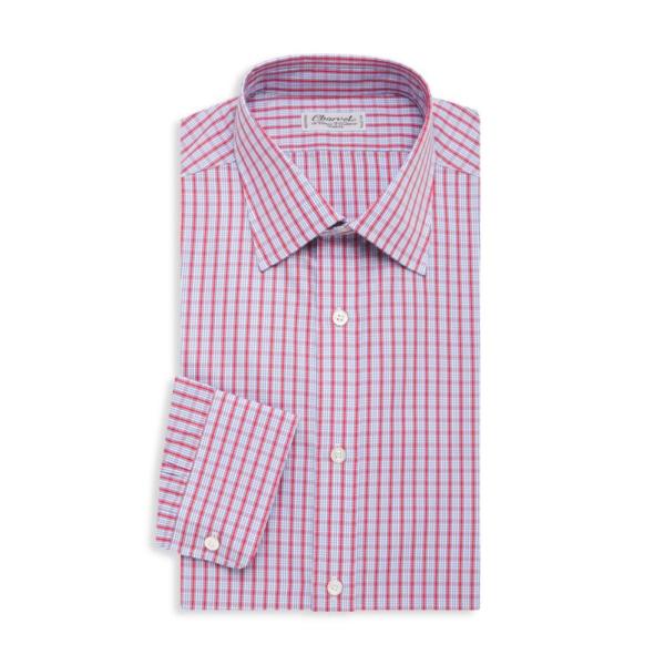 シャルベ メンズ シャツ トップス Windowpane Check Dress Shirt