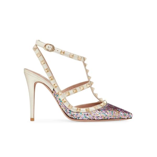 ヴァレンティノ レディース パンプス シューズ Rockstud Pumps With Sequin...