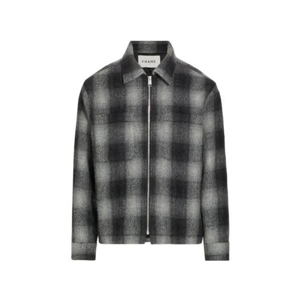 フレーム メンズ ジャケット・ブルゾン アウター Plaid Wool Shirt Jacket