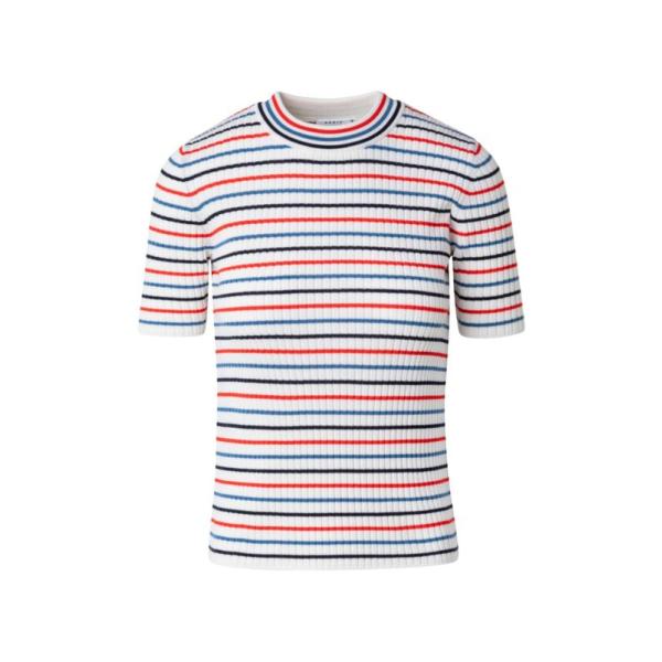 アクリス プント レディース Tシャツ Striped Wool T-Shirt トップス