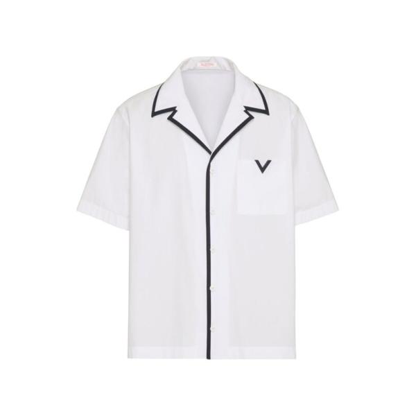 ヴァレンティノ メンズ シャツ トップス Bowling Shirt with Rubberized...