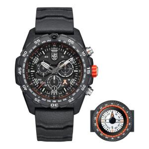 ルミノックス メンズ 腕時計 アクセサリー Men's Swiss Chronograph Bear Grylls Survival Master Series Compass Orange Rubber Strap Watch 45mm｜revida2