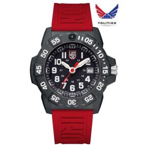 ルミノックス メンズ 腕時計 アクセサリー Men's Swiss Volition Special Edition Navy Seal Military Dive Red Rubber Strap Watch 45mm｜revida2