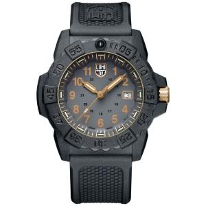 ルミノックス メンズ 腕時計 アクセサリー Men's Swiss Navy Seal Military Dive Gold Black Rubber Strap Watch 45mm｜revida2