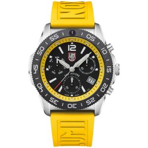 ルミノックス メンズ 腕時計 アクセサリー Men's Swiss Chronograph Pacific Diver Yellow Rubber Strap Watch 44mm｜revida2