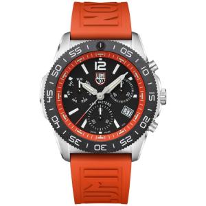 ルミノックス メンズ 腕時計 アクセサリー Men's Swiss Chronograph Pacific Diver Orange Rubber Strap Watch 44mm｜revida2