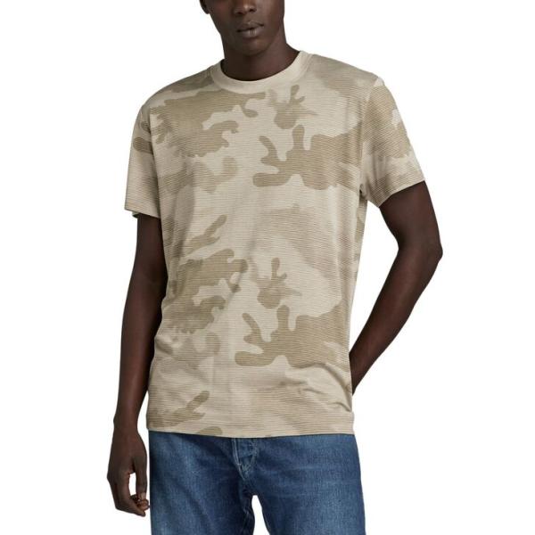 ジースター メンズ Tシャツ トップス Men&apos;s Regular-Fit Camouflage T...