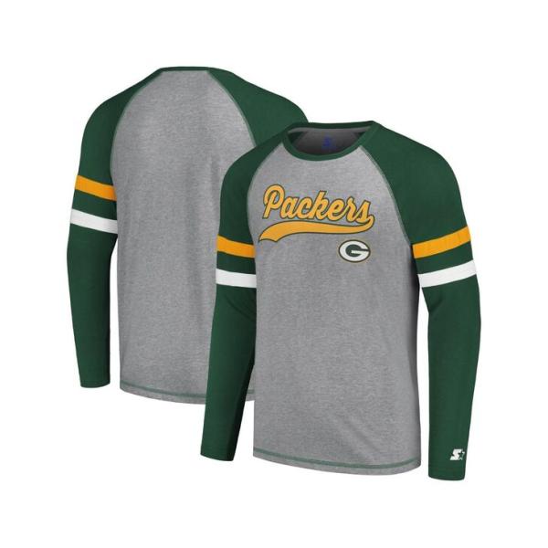 スターター メンズ Tシャツ トップス Men&apos;s Gray Green Green Bay Pac...