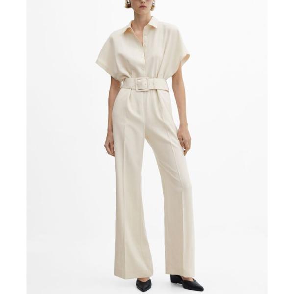 マンゴ レディース ジャンプスーツ トップス Women&apos;s Belt Long Jumpsuit