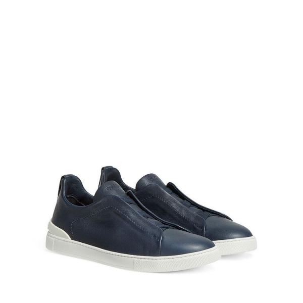 ゼニア メンズ スニーカー シューズ Men&apos;s Triple Stitch Low Top Sne...