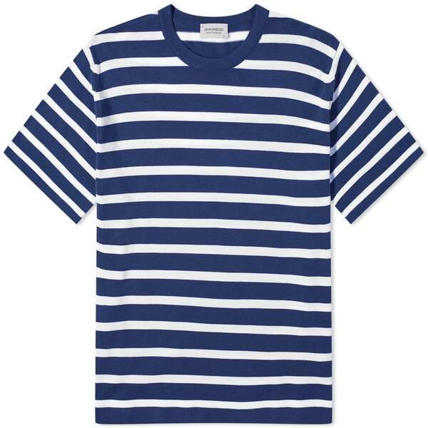 ジョンスメドレー メンズ Tシャツ トップス John Smedley Allan Stripe T...