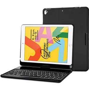 ProCase iPad 10.2" 9/8/7 キーボードケース 360°回転スタンド バンパーカバー ワイヤレスキーボード付き 対応端末： i