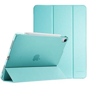 ProCase iPad Air5 ケース 2022 Air4 ケース 2020 軽量 スタンド 三つ折り フォリオ保護ケース 半透明バックカバー Apple Pencil 2対応‐水色