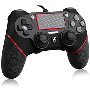 P4 有線 コントローラー プレステ4 ゲームパッド アップグレード版 USB接続 二重振動 人間工学 高耐久ボタン P3/PC/P4/対応 日本語説明書付き