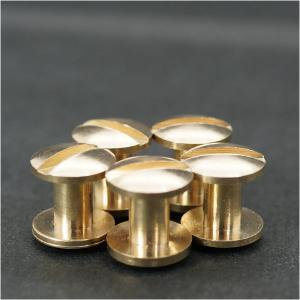 真鍮 組ネジ（ネジカシメ） 10mm頭 5個入り 4mm〜15mm足 中国製 レザー