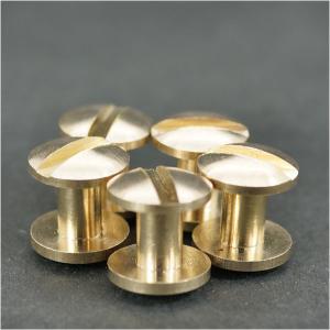 真鍮 組ネジ（ネジカシメ） 10mm頭 5個入り 4mm〜15mm足 中国製 レザー