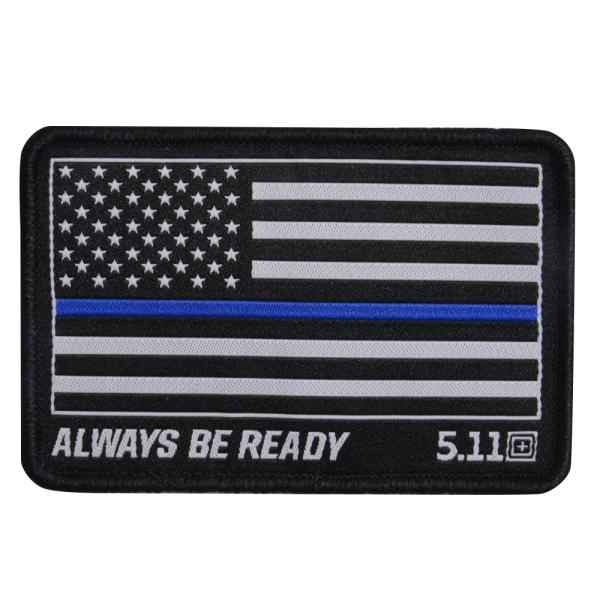 5.11タクティカル THIN BLUE LINE パッチ ALWAYS BE READY ベルクロ...