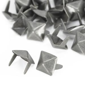 ラウンド型 スタッズ 2爪 直径3mm 高さ6mm [ ニッケルシルバー / 1個