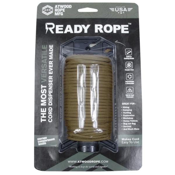 ATWOOD ROPE ロープディスペンサー Ready Rope 100ft パラコード付 コヨー...