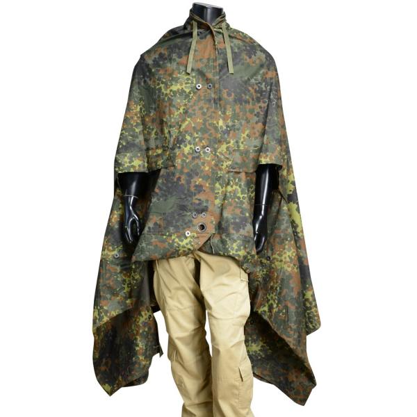 ドイツ軍放出品 テントシート 軍幕 Flecktarn フレクター迷彩 [ 並品 ] 軍幕テント パ...