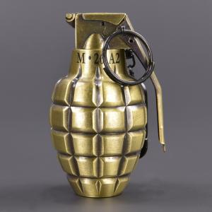 ターボライター グレネード型 カラビナ付 [ 古美真鍮 ] ガスライター 手榴弾型ライター グレネード型ライター grenade｜revolutjp