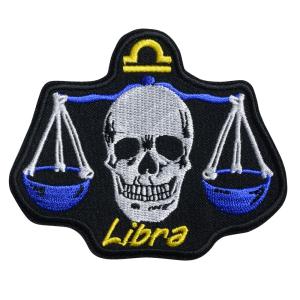 Ivamis Trading パッチ LIBRA SKULL 黄道十二星座パッチ 天秤座 ツイル生地 P5474