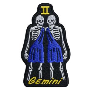 Ivamis Trading パッチ GEMINI SKULL 黄道十二星座パッチ 双子座 ツイル生地 P5476