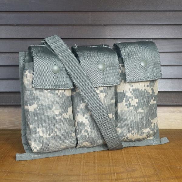 米軍放出品 ライフルマガジンポーチ MOLLE II バンダリア M4/AR15 ACU迷彩 6本収...