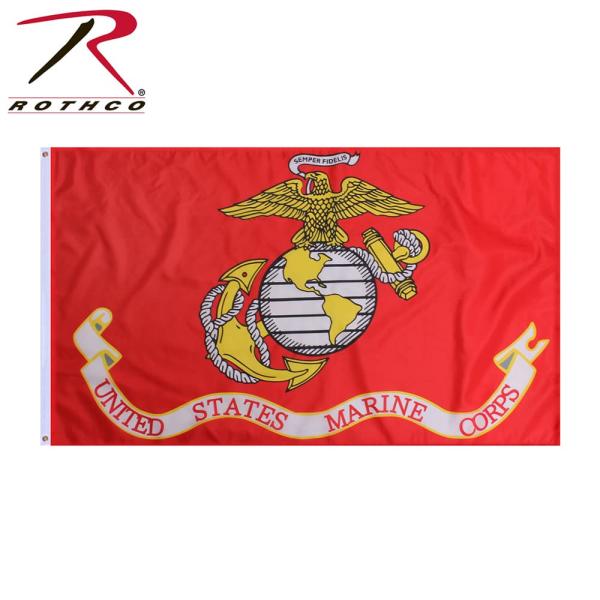 Rothco フラッグ アメリカ海兵隊 91.4×152.4cm ポリエステル製 ロスコ 旗 USア...