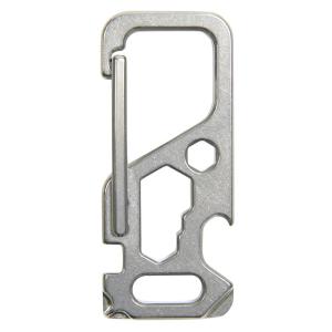 カラビナ チタン合金製 マルチツール搭載 5機能 ドライバー レンチ 栓抜き他 EDC ミニツール キーホルダーツール EDCツール