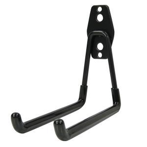 壁掛けフック 金属製 L字型 ダブルフック 滑り止めラバー付き