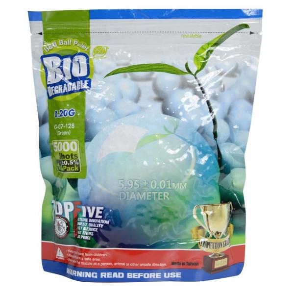 G&amp;G バイオBB弾 TOP FIVE 0.20g グリーン 1kg 約5000発 G-07-128...