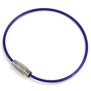 ワイヤーリング ステンレス製 キーホルダー 鍵用 PVCコーティング [ パープル ] ベルトキーホルダー キーチェーン