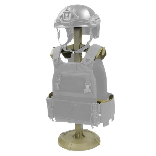 WOSPORT タクティカルギアスタンド 装備品観賞 プレートキャリア&amp;ヘルメット対応 [ コヨーテ...
