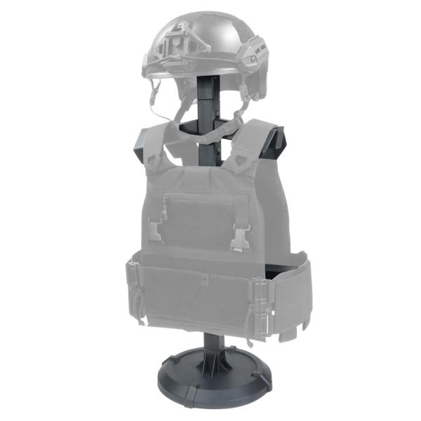 WOSPORT タクティカルギアスタンド 装備品観賞 プレートキャリア&amp;ヘルメット対応 [ ブラック...