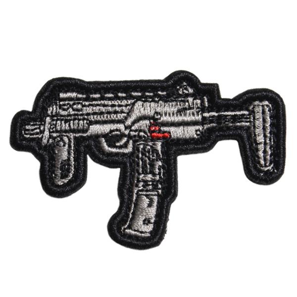 ミリタリーワッペン MP7 マシンガン 刺繍 ベルクロ H&amp;K 短機関銃 PDW ミリタリーパッチ ...