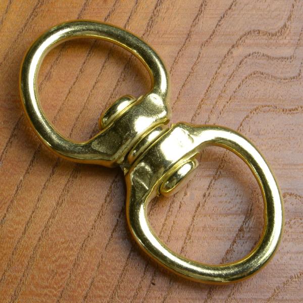 真鍮製 回転カン 三角型 スイベル 80mm レザークラフト ハンドクラフト 革紐細工 キーリングホ...