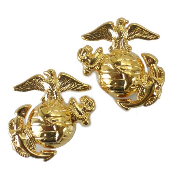 Rothco ミリタリーバッジ 海兵隊紋章 2個 1548 ネジ式 2個セット マリーン | ピンズ...