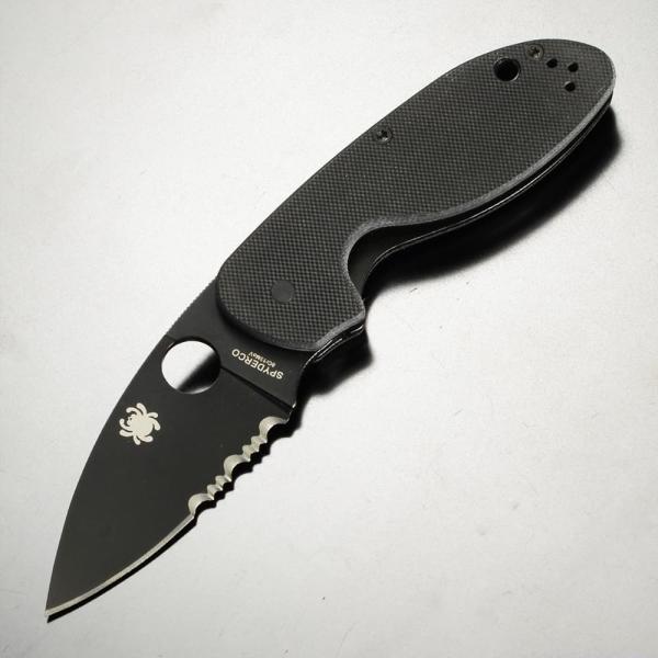 Spyderco 折りたたみナイフ EFFICIENT エフィシエント 半波刃 ブラックブレード G...