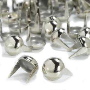 ラウンド型 スタッズ 2爪 直径4mm 高さ7mm [ ニッケルシルバー / 1個