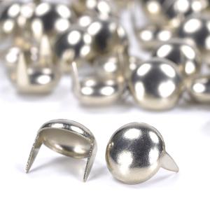 ラウンド型 スタッズ 2爪 直径3mm 高さ6mm [ ニッケルシルバー / 1個